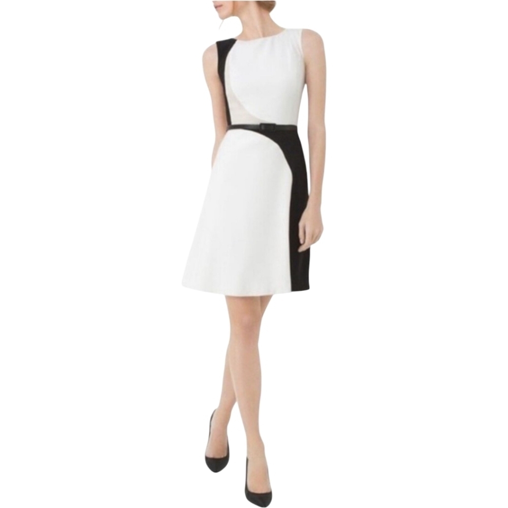 WHBM Black & White Sleeveless‎ Dress Size 8